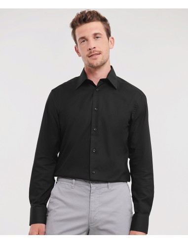 RUS-0R922M0-Men's Long Sleeve Tailored Oxford Shirt